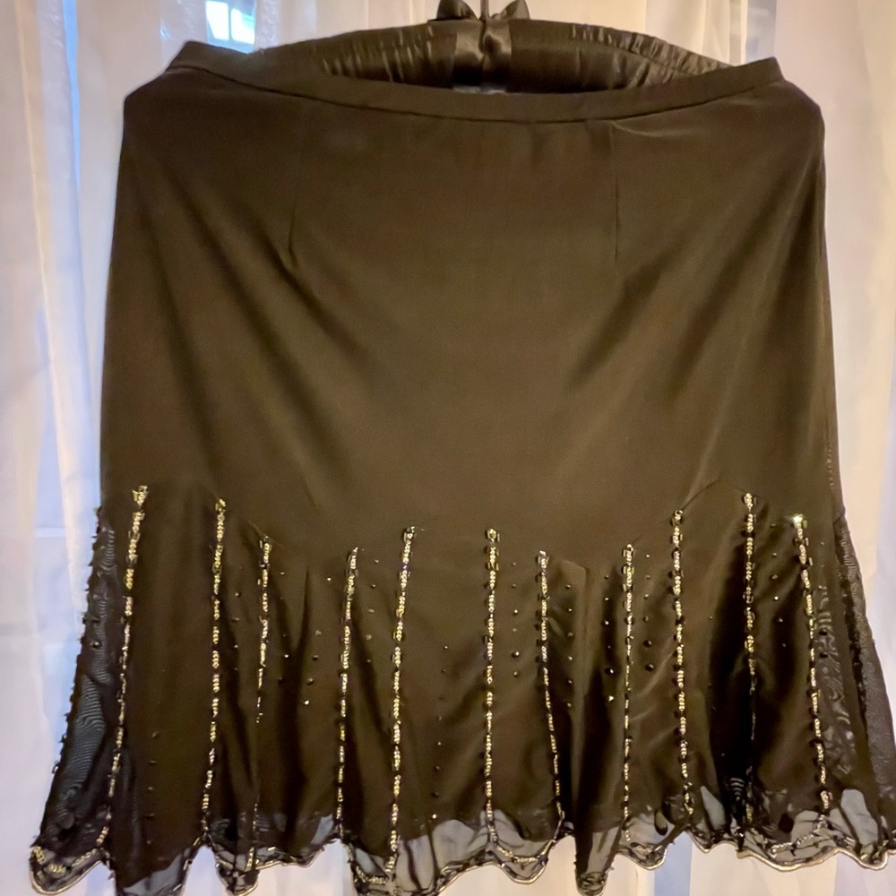 ❄️WINTER SALE: 
Silver Beaded Skirt, Sz 10, Side Zip, Vintage EXPRESS - Picture 14 of 16